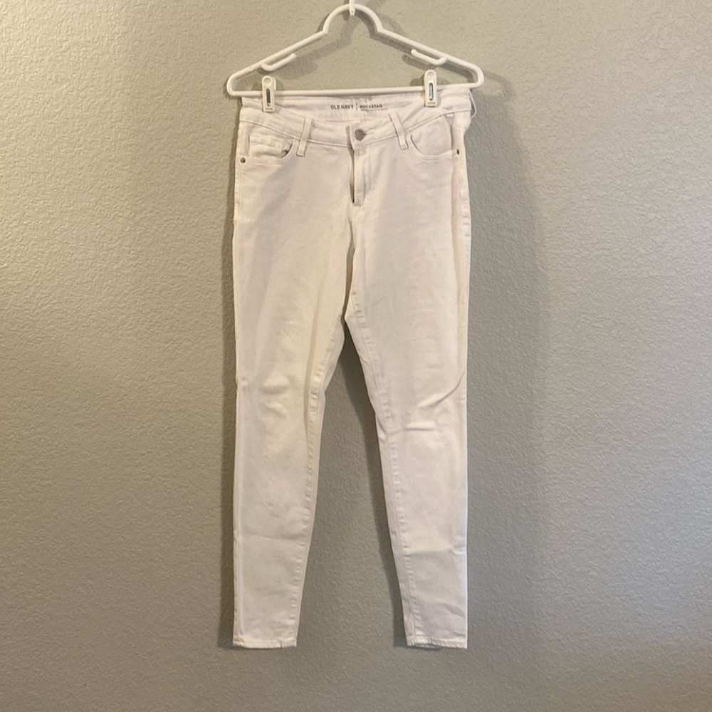 Old navy white rockstar skinny jeans